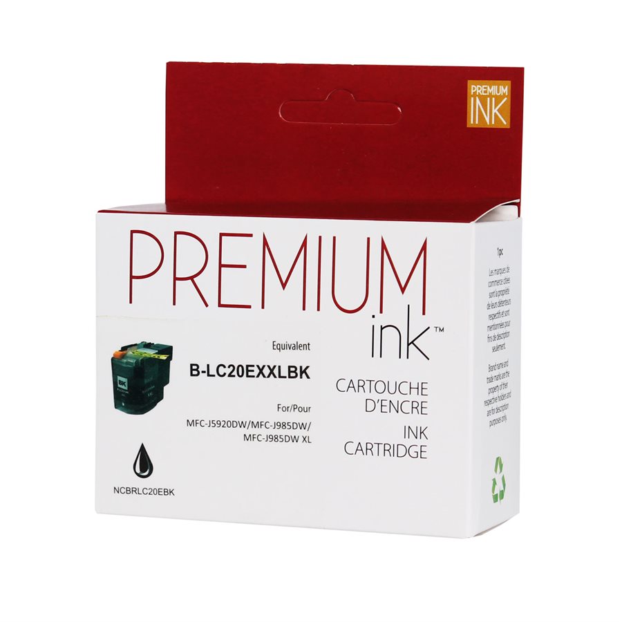 Brother LC20E Black New Compatible Ink Cartridge-Premium Ink