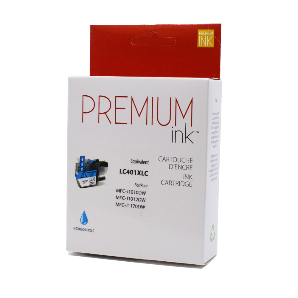 Brother LC401XLCS New Compatible Ink Cartridge Dye Cyan 500 copies-Premium Ink