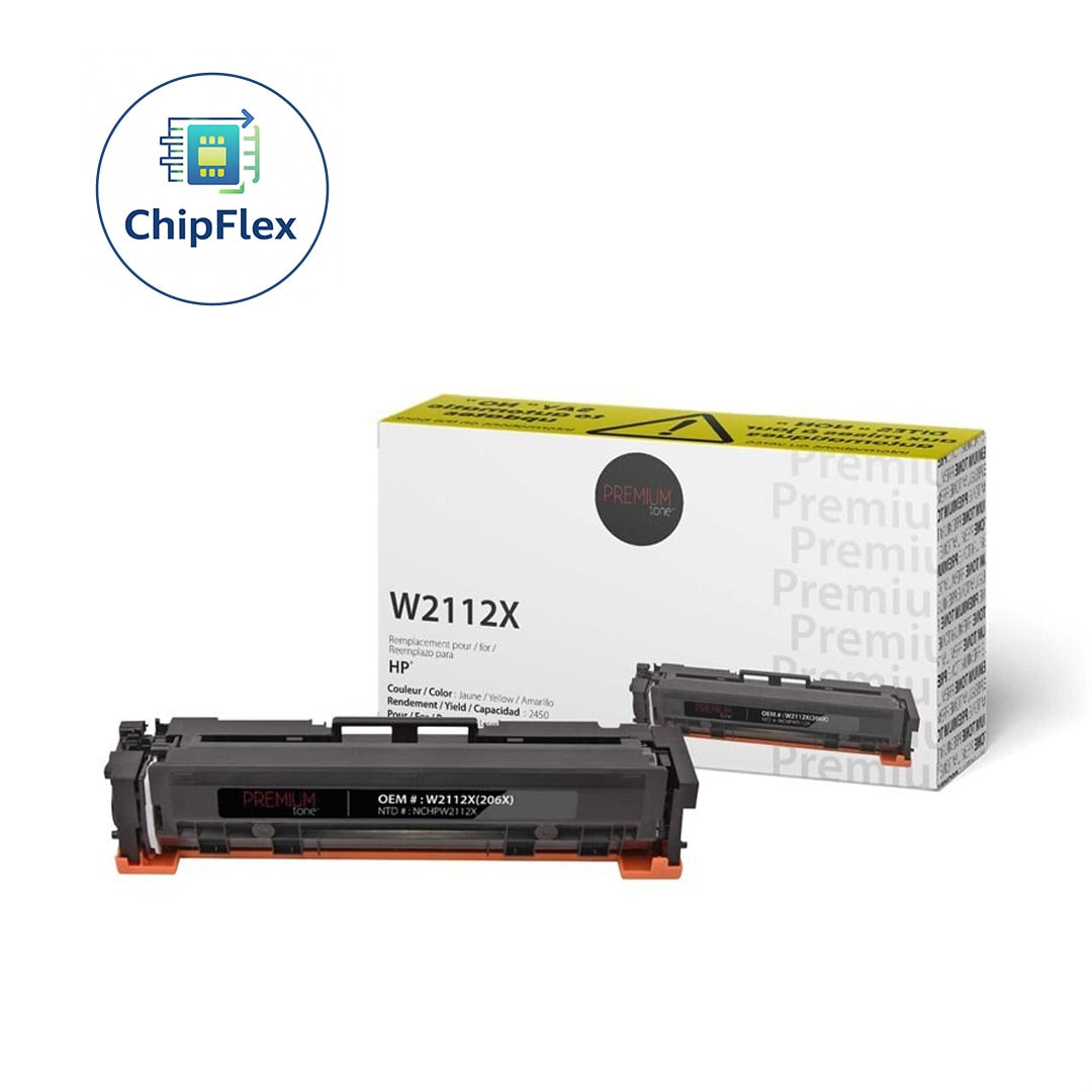 HP W2112X / 206X New Compatible Toner Cartridge Toner YRTS Yellow 2.4K-Premium Tone