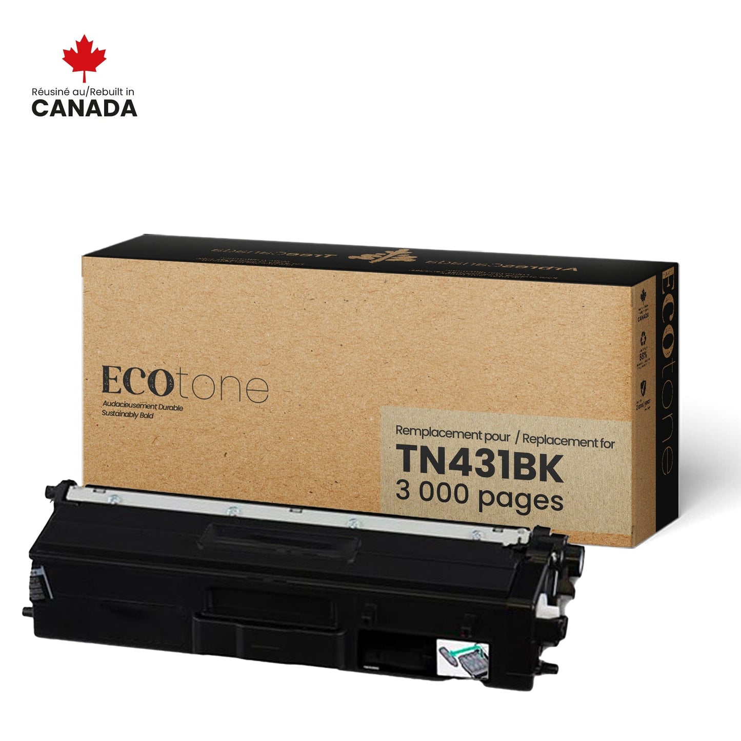 Brother TN431BK Toner Cartridge Remanufactured Black 3K-Ecotone
