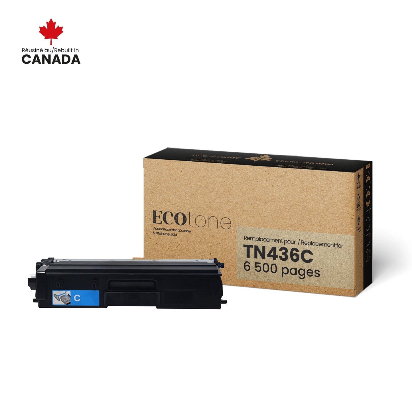 Brother TN436C Toner Cartridge Remanufactured Cyan 6.5K-Ecotone