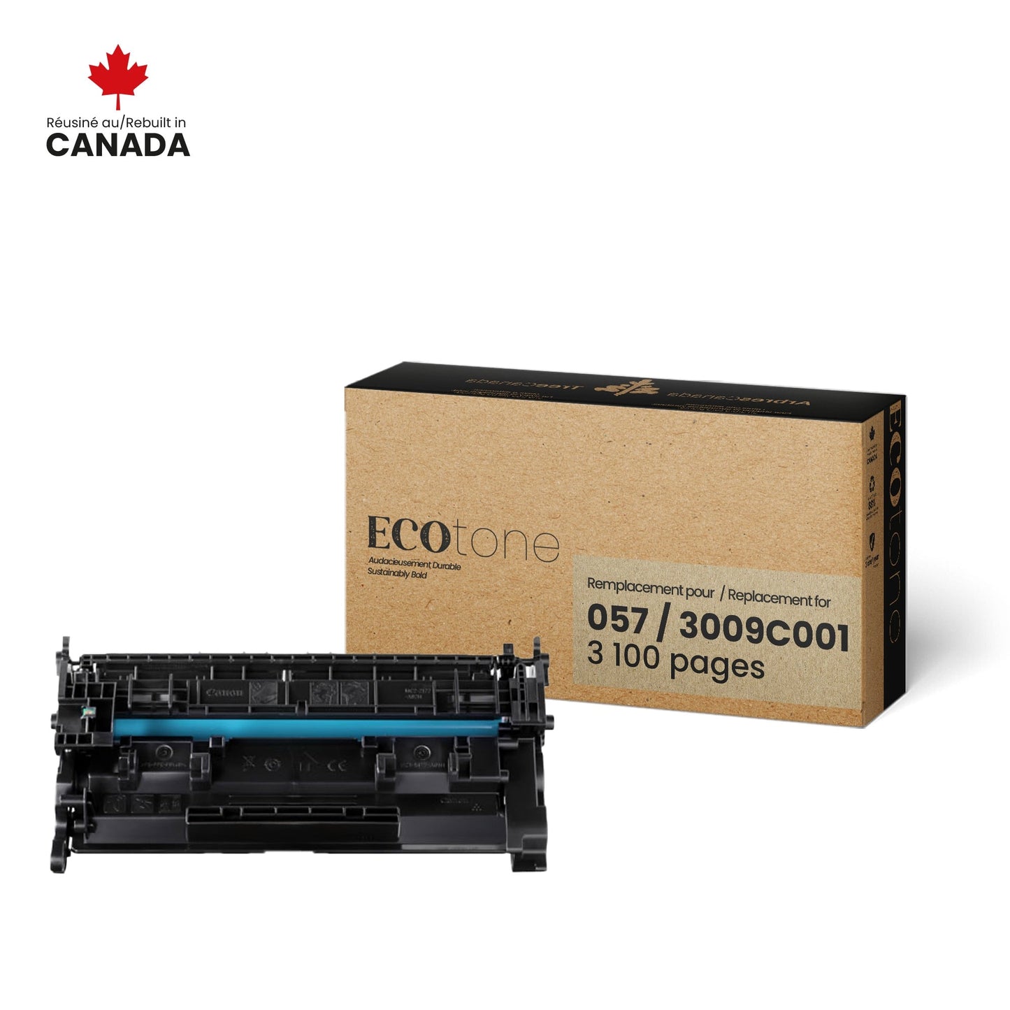 Canon 057 3009C001 Toner Cartridge Remanufactured Black 3.1K-Ecotone