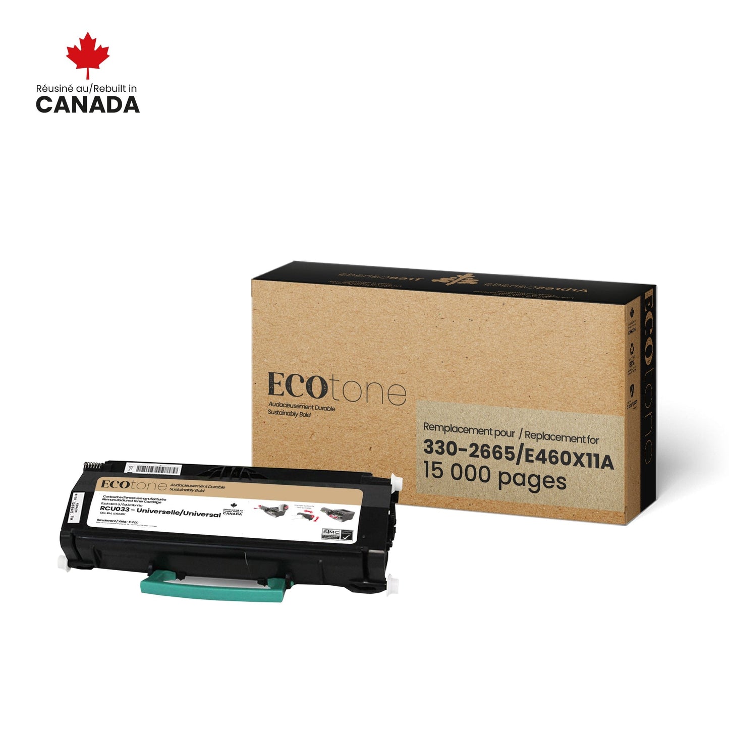 Lexmark E260/Dell 2330/IBM 1811 Toner Cartridge Remanufactured 15K-Ecotone