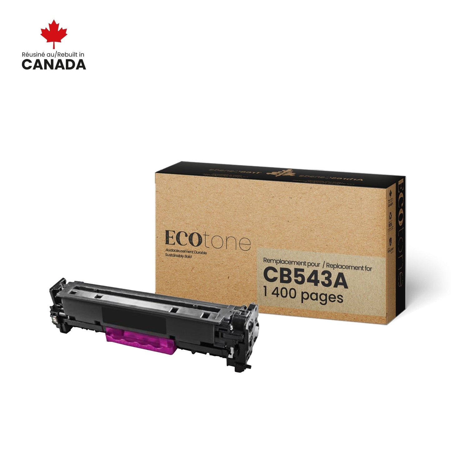 HP CB543A Toner Cartridge Remanufactured Magenta 1.4K-Ecotone