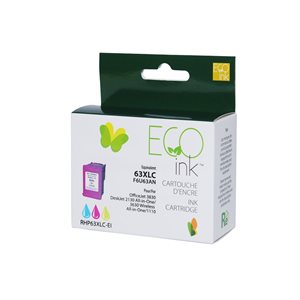 HP 63XL F6U63AN Remanufactured Ink Cartridge Color-EcoInk
