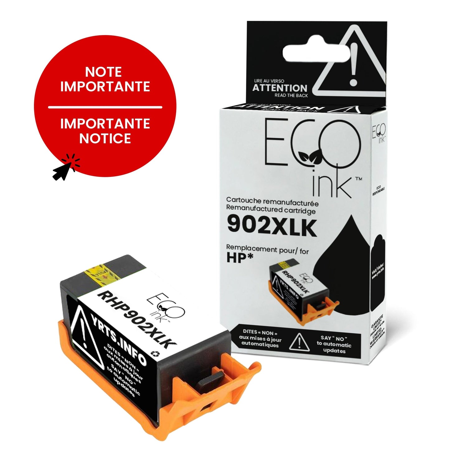 HP 902XL T6M14AN Remanufactured Ink Cartridge Black YRTS-EcoInk