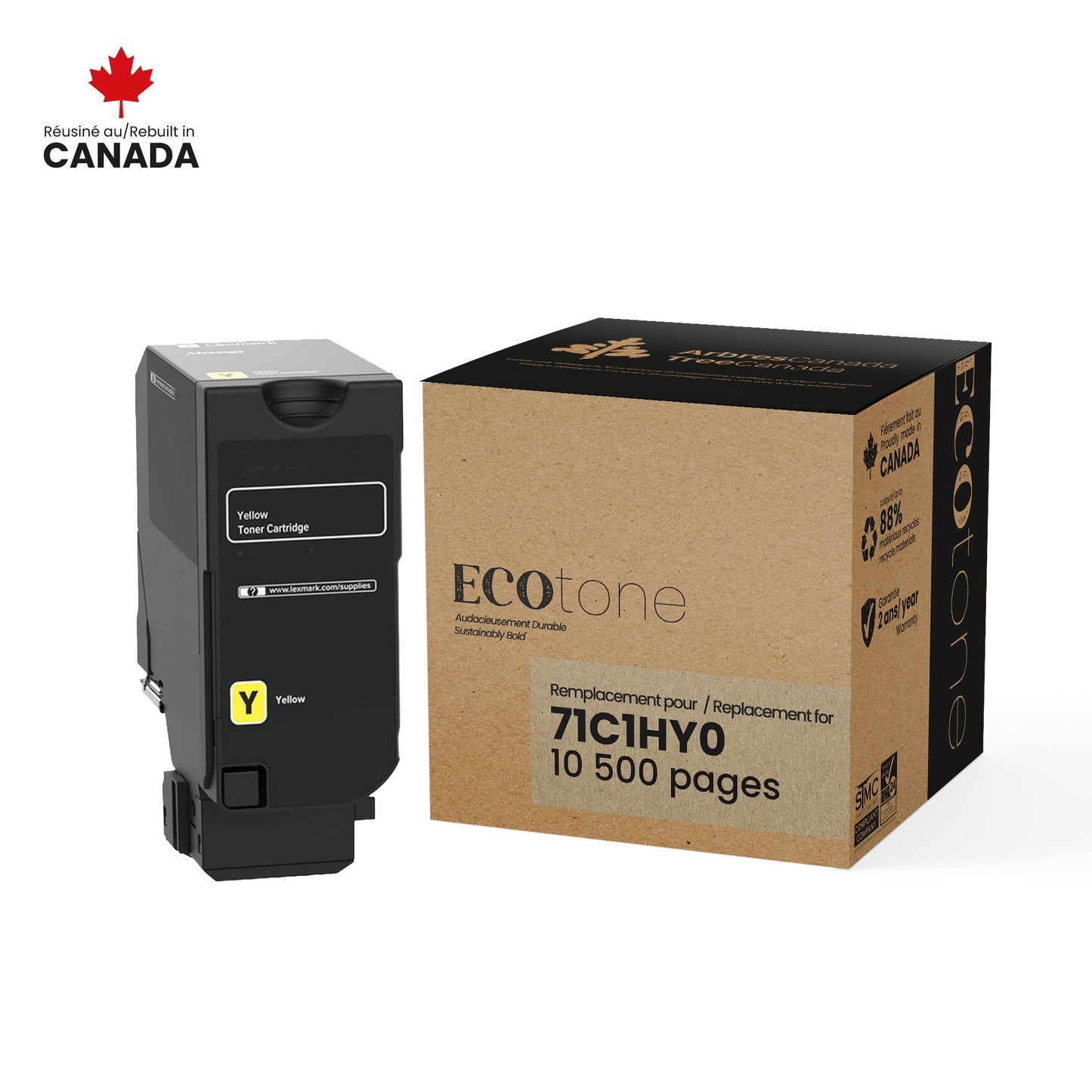 Lexmark 71C1HY0 Reman Ecotone Yellow 10.5K - by Ecotone