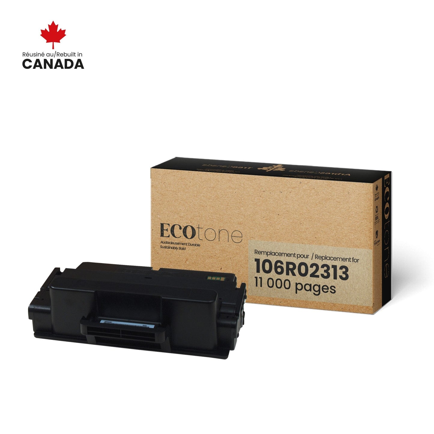 Xerox 106R02313 Remanufactured Toner Cartridge 11K - Ecotone, Made in Canada