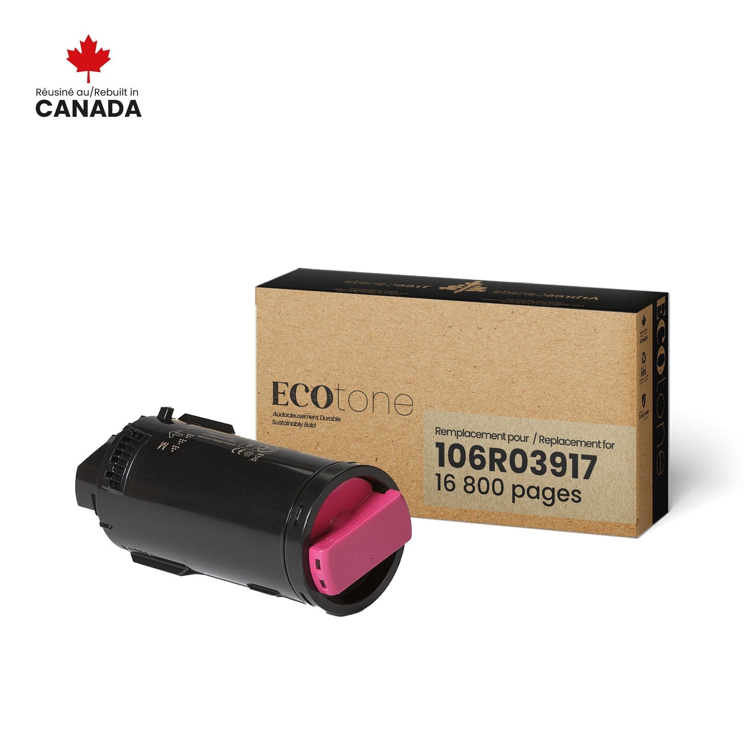 Xerox 106R03917 Remanufactured Toner Cartridge Magenta 16.8K - Ecotone, Made in Canada