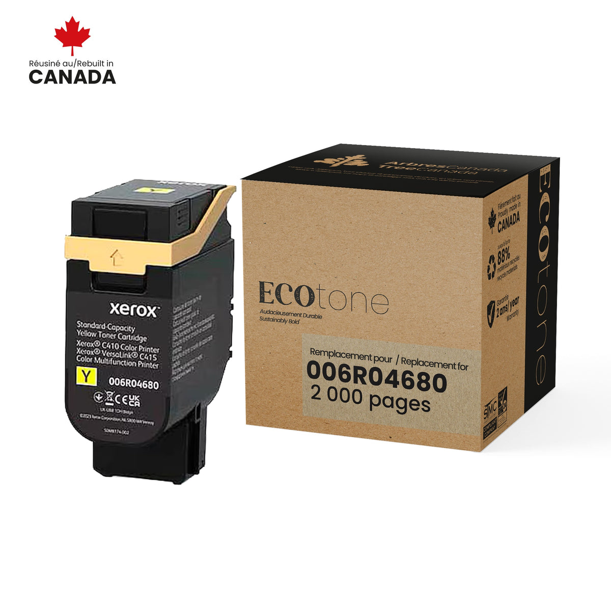Xerox 006R04680 Remanufactured Yellow Toner Cartridge 2K