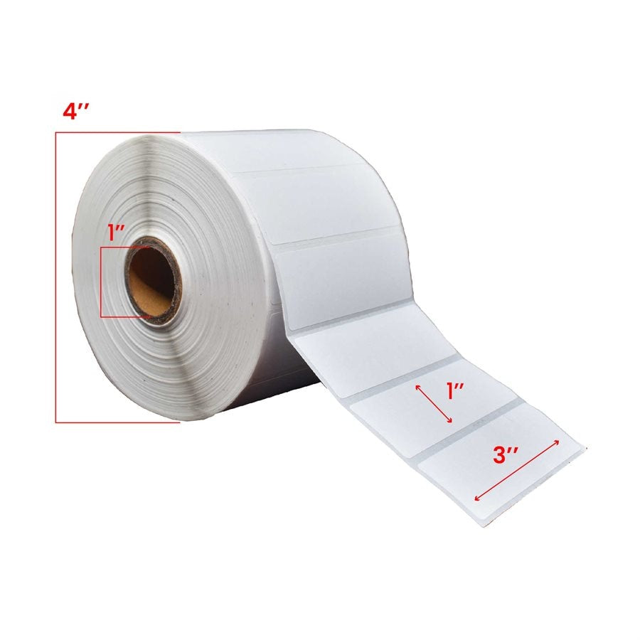 3x1 inch Direct Thermal New Compatible Labels 1 inch Core 2000-Premium Tape