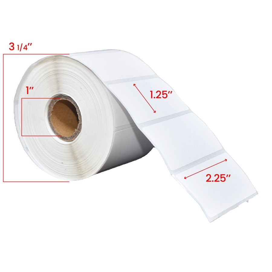 2.25x1.25 inch Direct Thermal New Compatible Labels 1 inch Core 1000-Premium Tape