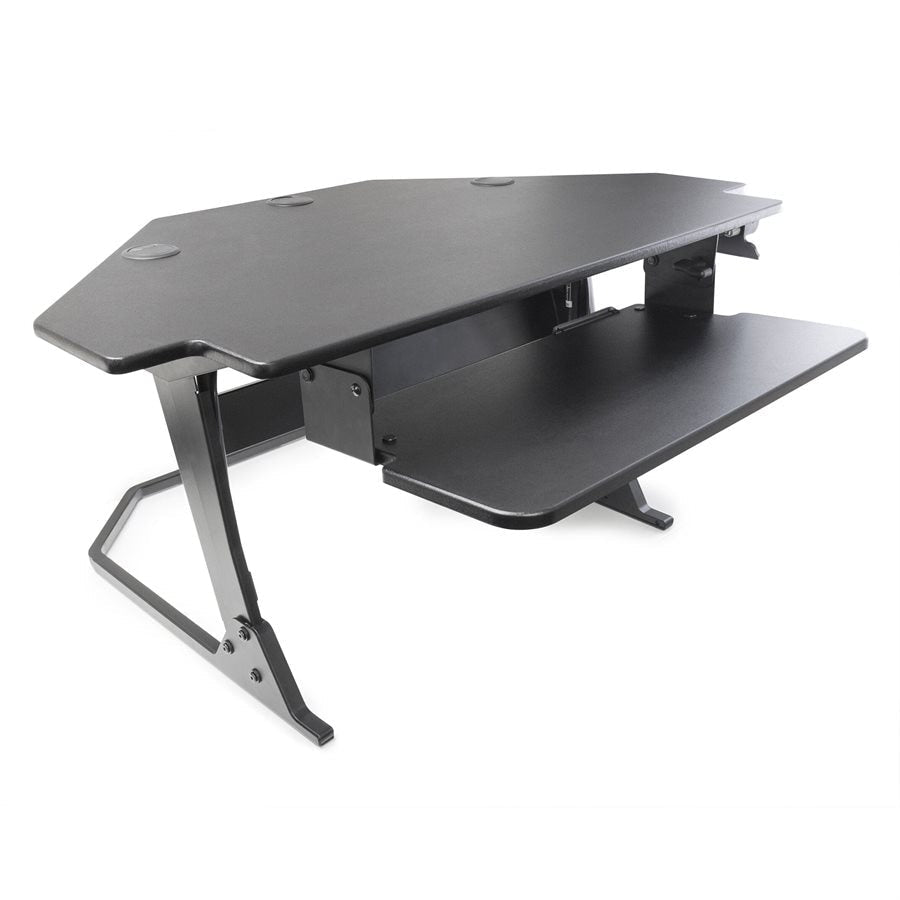Ergonomic New Compatible Volante sit-stand workstation 42'' corner top Black-Intekview