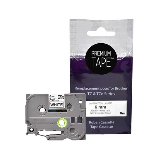 Brother TZ-211 Black/White 6mm New Compatible Tape-Premium Tape