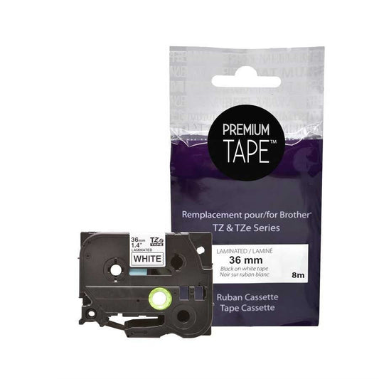 Brother TZE-261 Black/White 36MM New Compatible Tape-Premium Tape