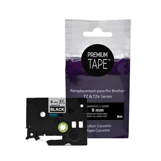 Brother TZ-325 White/Black 9mm New Compatible Tape-Premium Tape