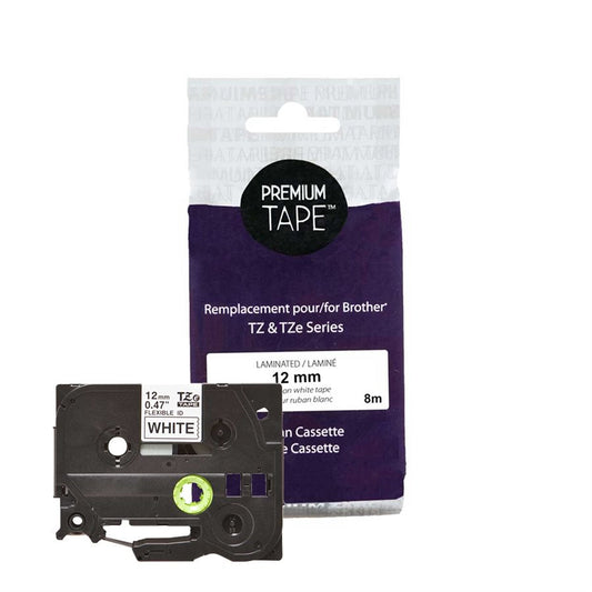 Brother TZe-FX231 Black/White 12mm New Compatible Tape Flexible-Premium Tape