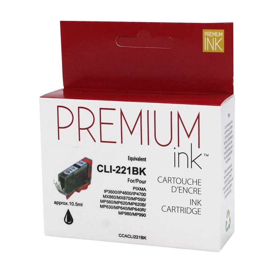 Canon CLI-221 New Compatible Ink Cartridge Black-Premium Ink