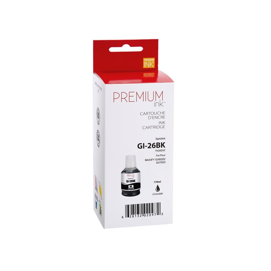 Canon GI-26 New Compatible Ink Cartridge Black-Premium Ink