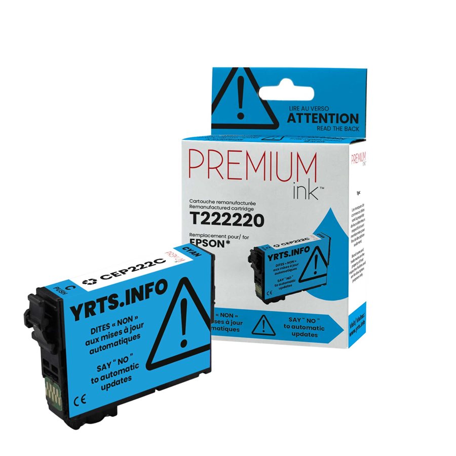 Epson T222220 New Compatible Ink Cartridge Cyan-Premium Ink