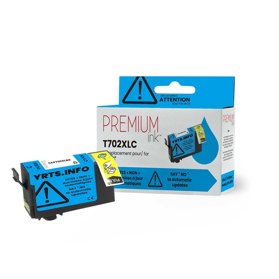 Epson 702XL T702XL New Compatible Ink Cartridge Premium Ink YRTS Cyan