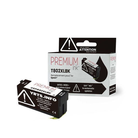 Epson T802XL New Compatible Ink Cartridge-Premium Ink YRTS Black -Premium Ink