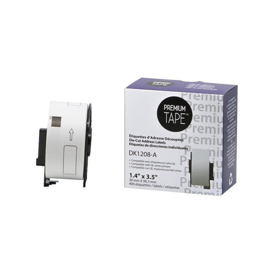 Brother DK1208 New Compatible Die-Cut Adress Labels 1.4'' x 3.5'' 1 x 400-Premium Tape