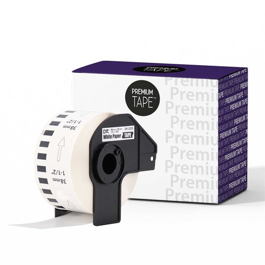 Brother DK-2225 New Compatible Continuous paper white 1.5'' x 100'-Premium Tape