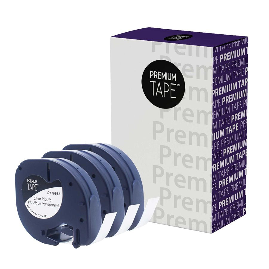Dymo 12331 New Compatible Label Tapes Trio-pack 16952,91331,91330 1/2'' x 13' 12mm-Premium Tape