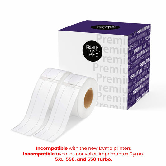 Dymo 30327 New Compatible File Folder Labels 9/16'' x 3 7/16" 2 x 130-Premium Tape
