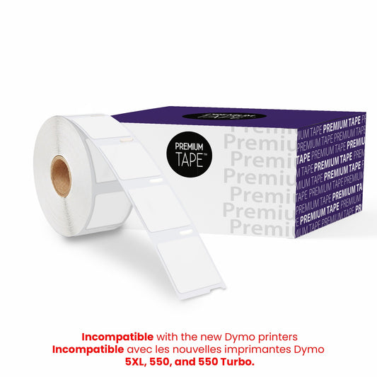 Dymo 30332 New Compatible White Square Labels 1'' x 1'' 1 x 750 labels-Premium Tape
