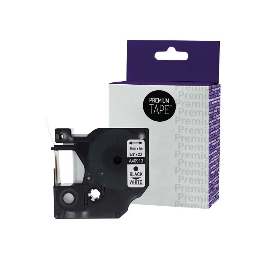 Dymo 40913/41913 Ribbon D1 New Compatible Black/White 9mm-Premium Tape