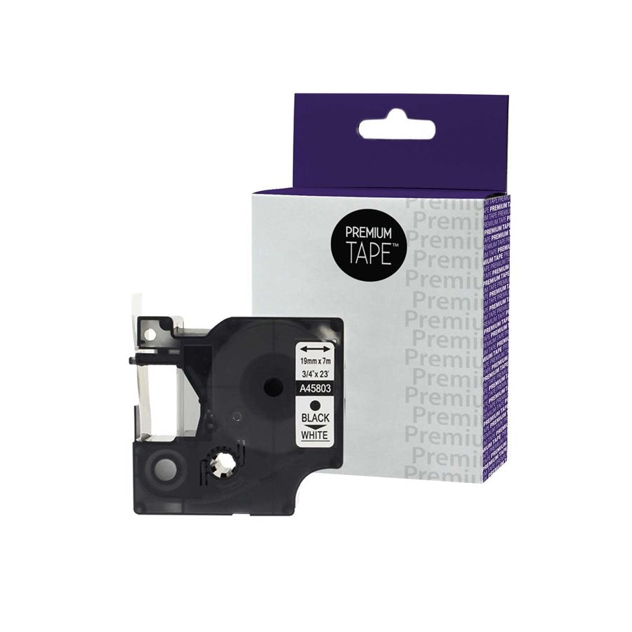 Dymo A45803 Compatible ribbon black/white 19mm-Premium Tape