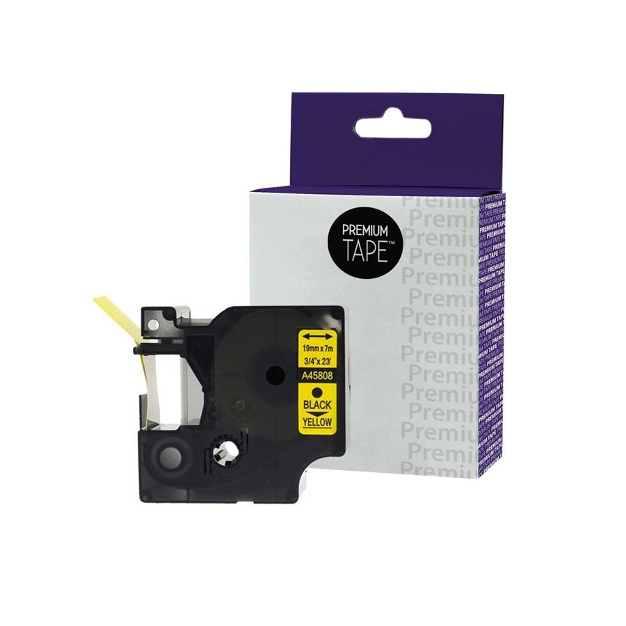 Dymo A45808 Compatible ribbon black/yellow 19mm-Premium Tape