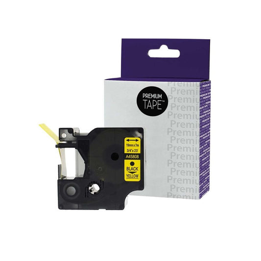 Dymo A45808 Compatible ribbon black/yellow 19mm-Premium Tape