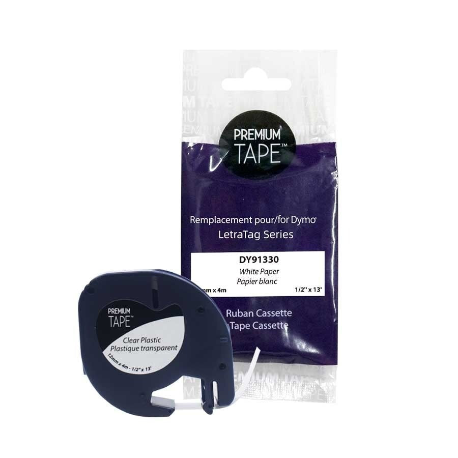 Dymo 91330 Paper Label Compatible Black/White 12mm-Premium Tape