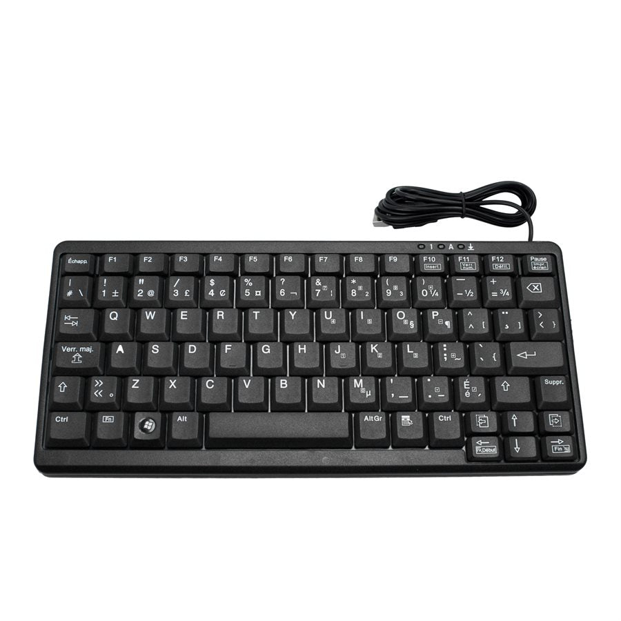 Ergonomic New Compatible Wired Black Mini Keyboard NoteBook French/English Canadian 83FEUB-Intekview
