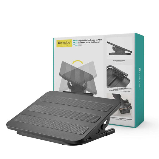 Ergonomic New Compatible Tiltable Steel Foot Rest with Non-Slip Rubber Pads-Intekview