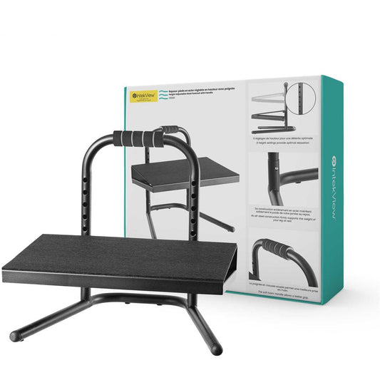 Ergonomic New Compatible Height Adjustable Steel Footrest with Handle-Intekview