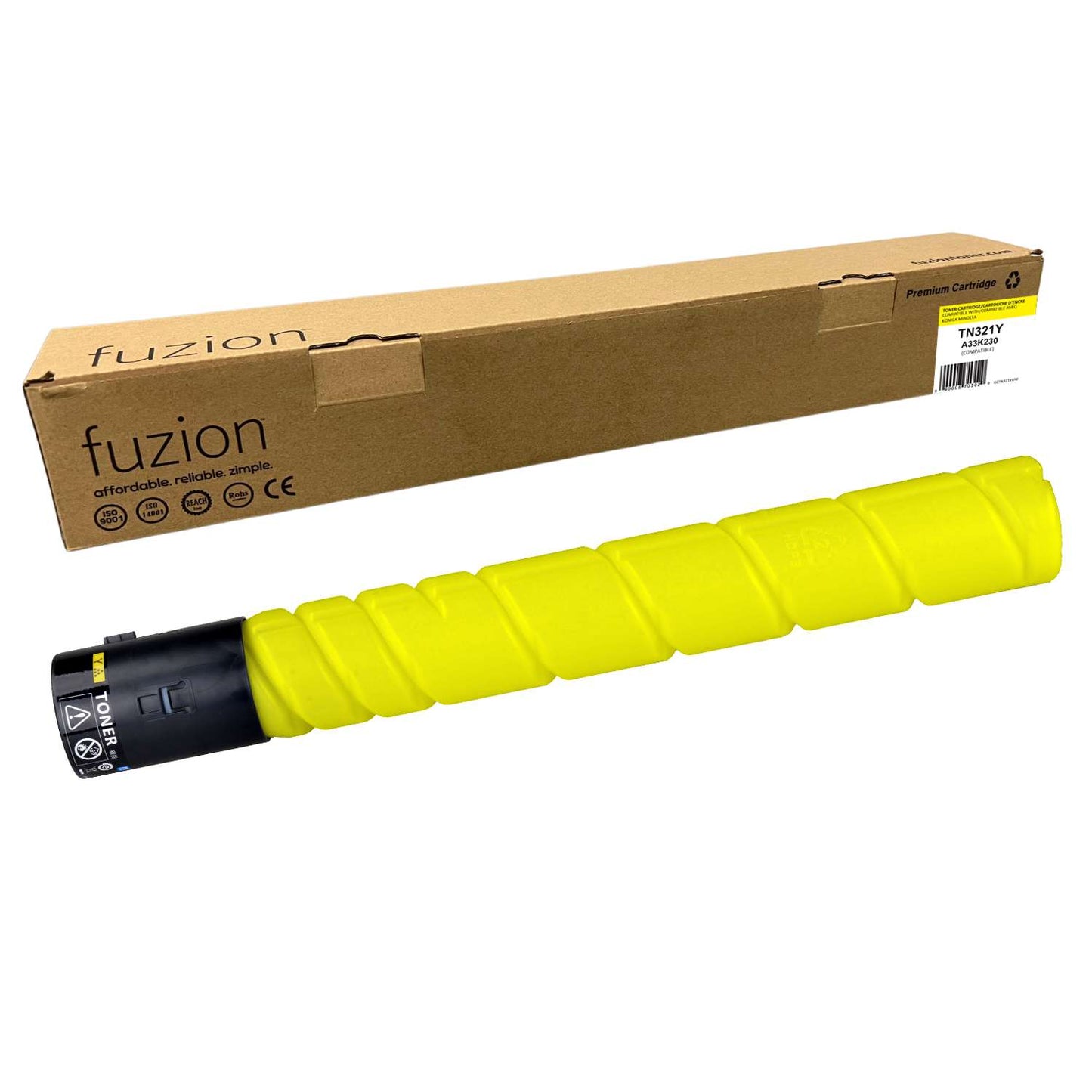 Konica MinoltaTN-321Y Compatible Toner Cartridge - Yellow - Fuzion