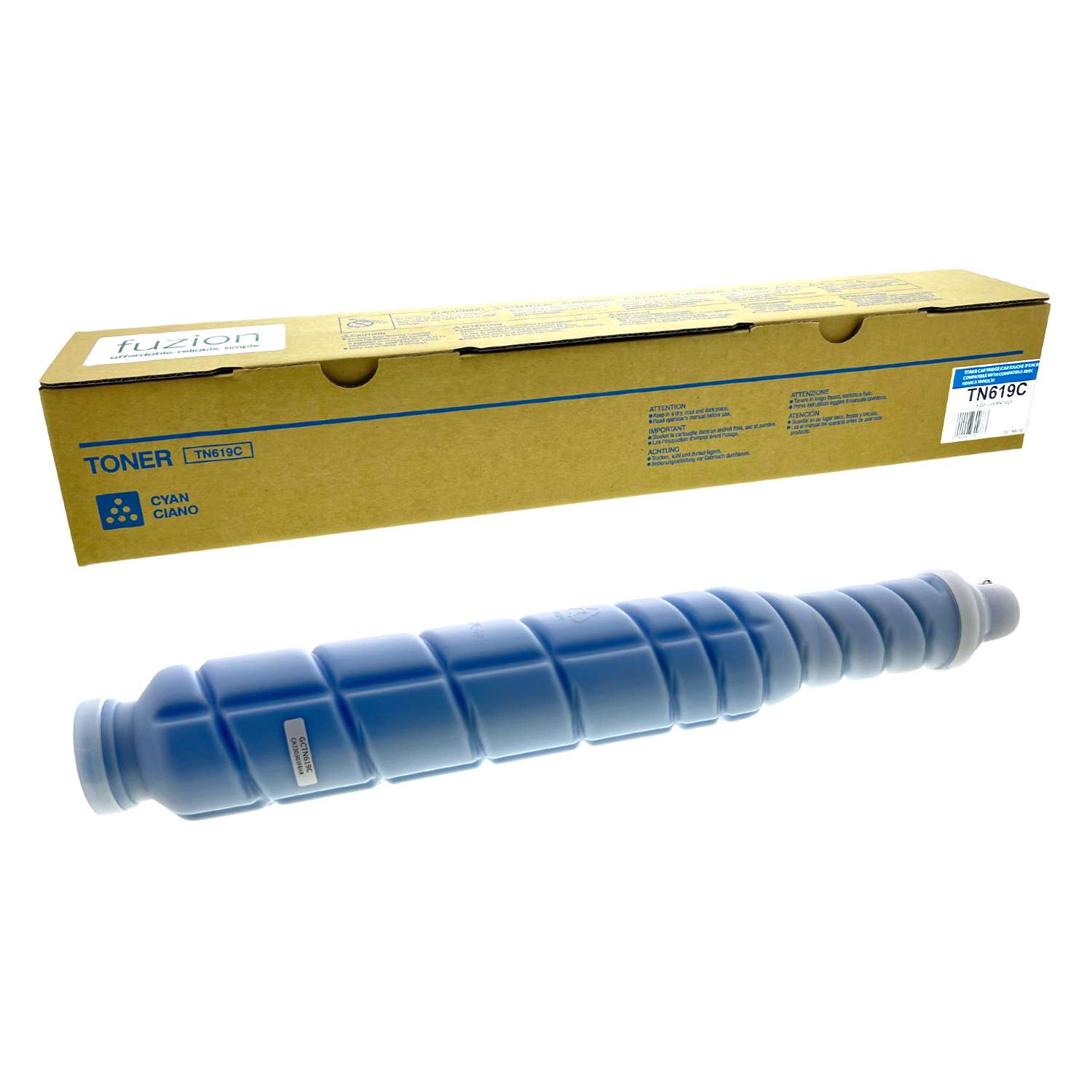 Konica MinoltaTN-619C Compatible Toner Cartridge - Cyan - Fuzion