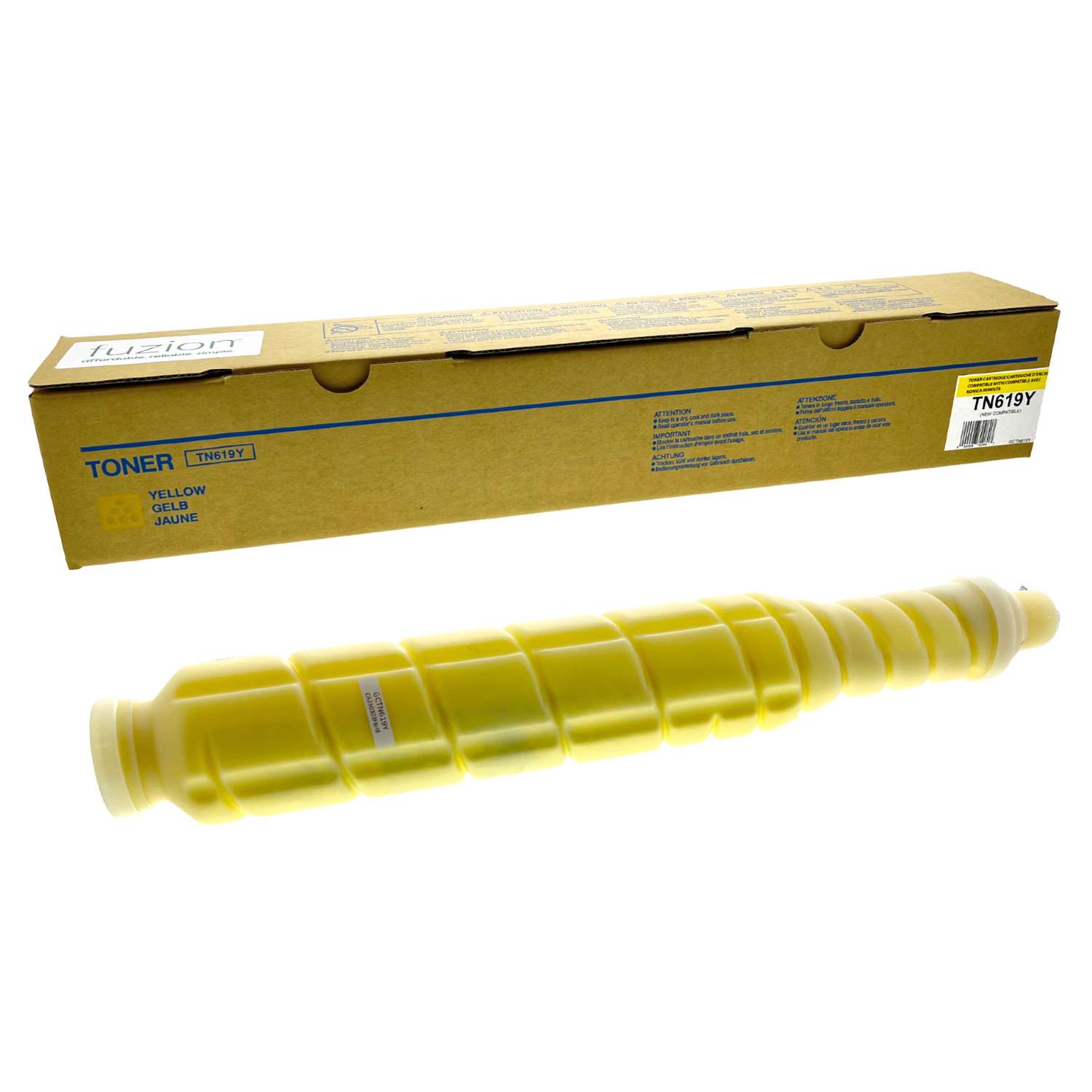 Konica MinoltaTN-619Y Compatible Toner Cartridge - Yellow - Fuzion
