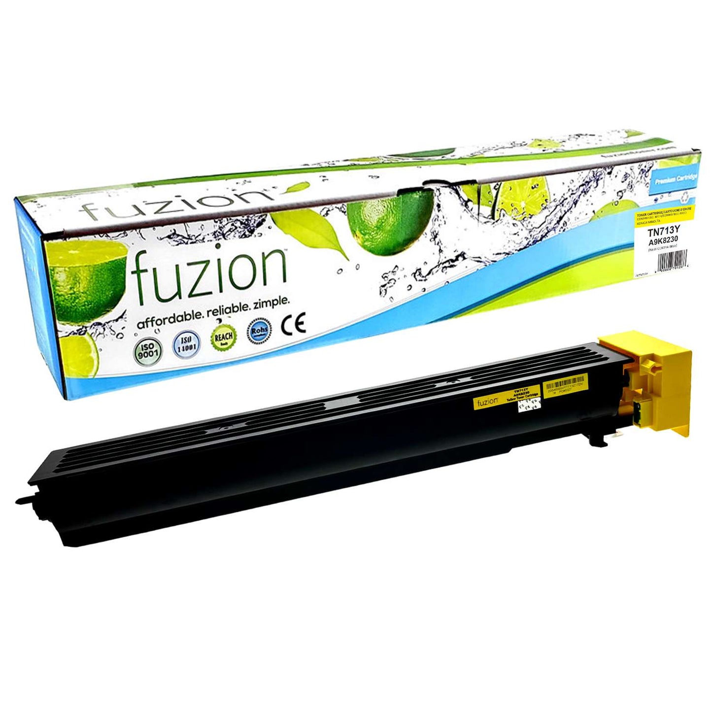 Konica MinoltaTN-713Y Compatible Toner Cartridge - Yellow - Fuzion