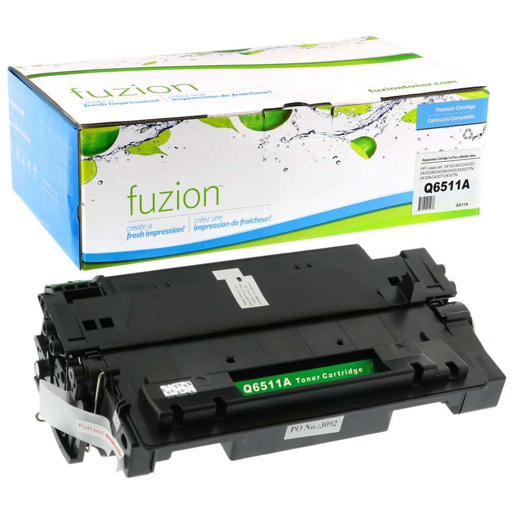 HP Q6511A (11A) Remanufactured Toner Cartridge - Black - Fuzion