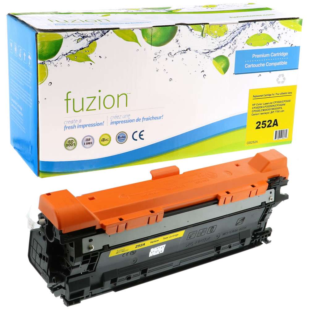 HP CE252A (504A) Remanufactured Toner Cartridge - Yellow - Fuzion
