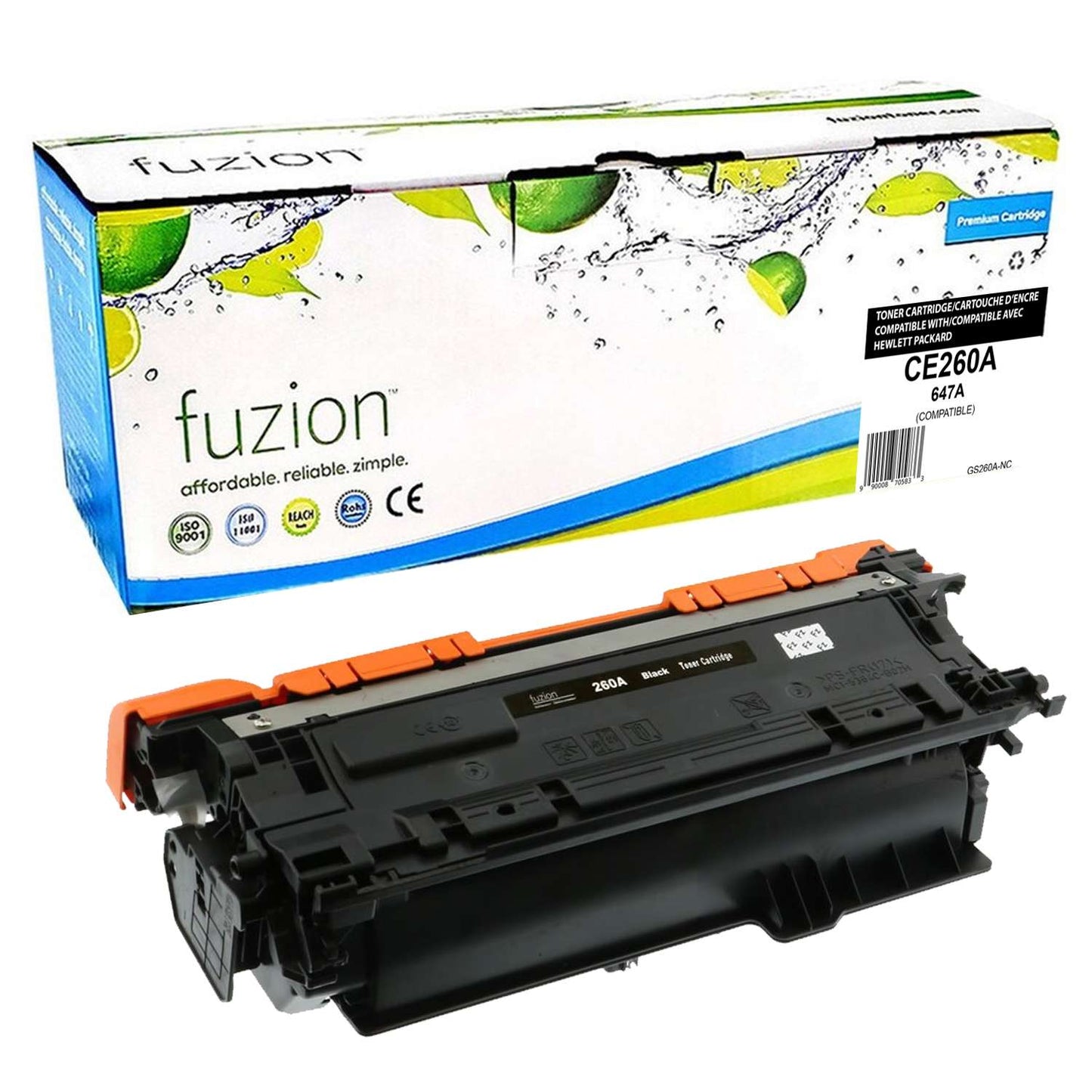 HP CE260A (647A) Compatible Toner Cartridge - Black - Fuzion