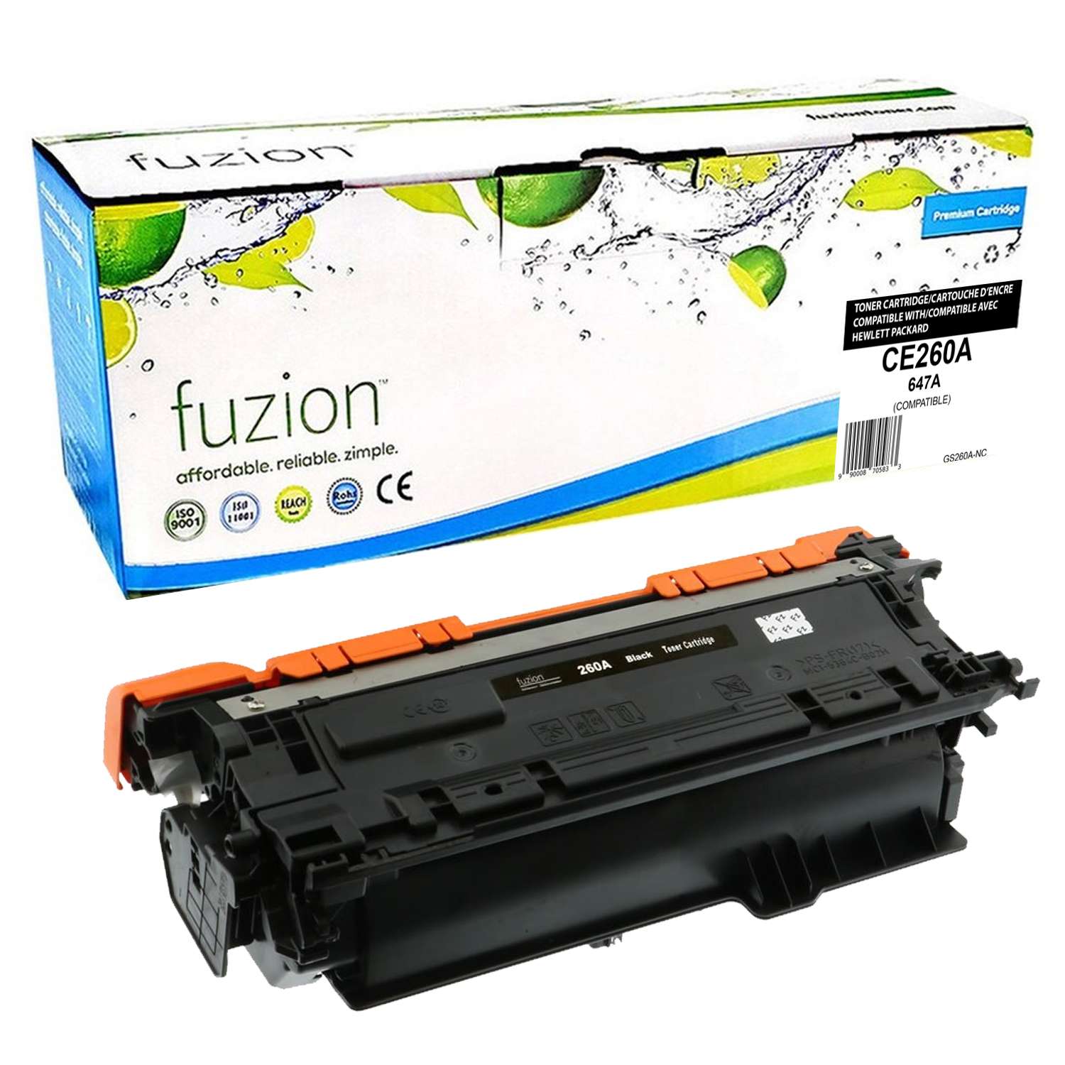 HP CE260A (647A) Compatible Toner Cartridge - Black - Fuzion