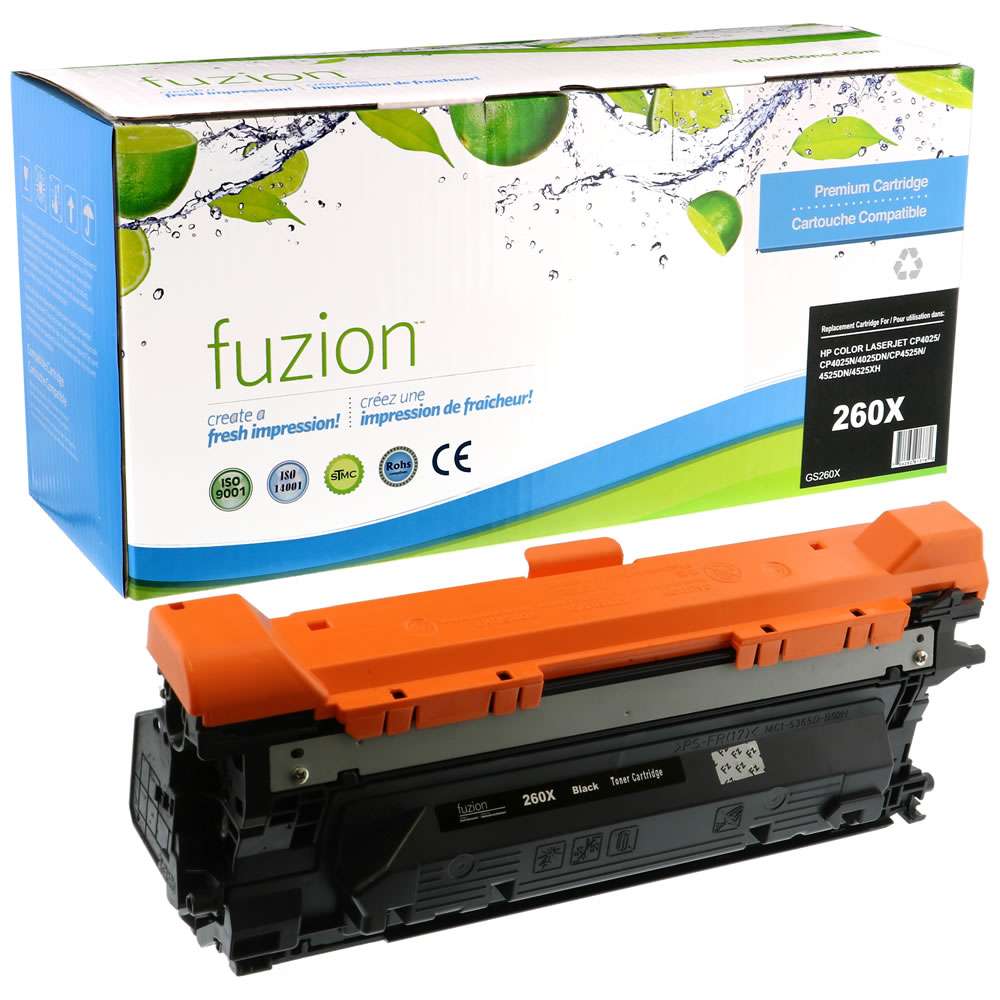 HP CE260X (649X) Remanufactured Toner Cartridge High Yield - Black - Fuzion