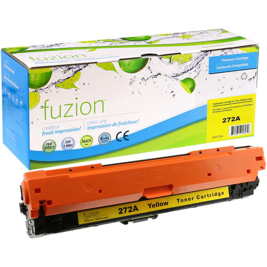 HP CE272A (650A) Remanufactured Toner Cartridge - Yellow - Fuzion