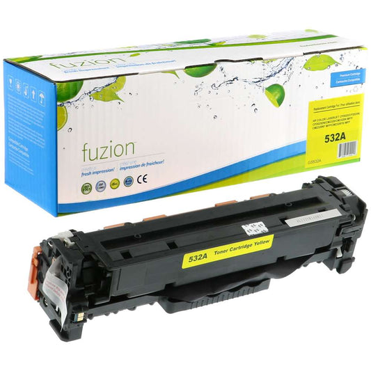 HP CC532A (304A) Remanufactured Toner Cartridge - Yellow - Fuzion